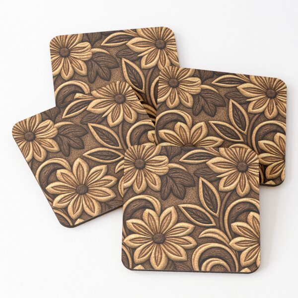 Item preview, Warm Earthy Floral Wood Carving designed and sold by Piotrek0001.