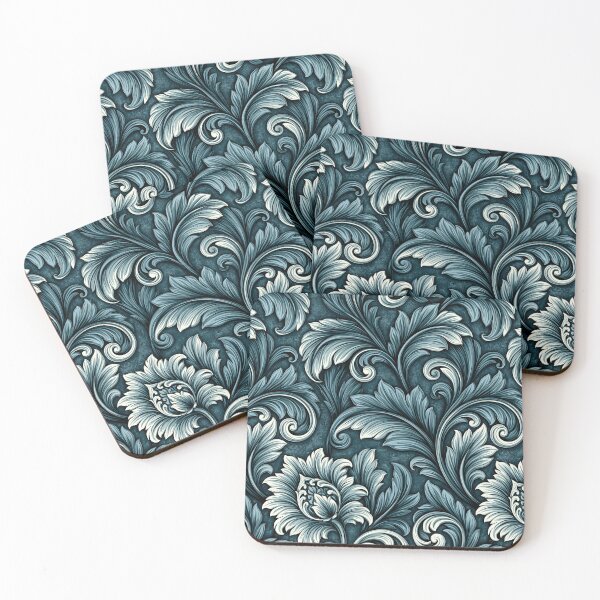 Item preview, Steel Blue Engraved Floral Pattern designed and sold by Piotrek0001.