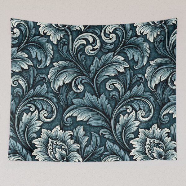 Item preview, Steel Blue Engraved Floral Pattern designed and sold by Piotrek0001.