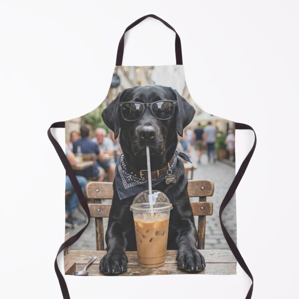 Item preview, Cool Black Lab Dog Iced Coffee Street Cafe designed and sold by raedattia.