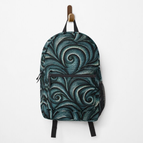 Item preview, Deep Sea Teal Floral Relief Art designed and sold by Piotrek0001.