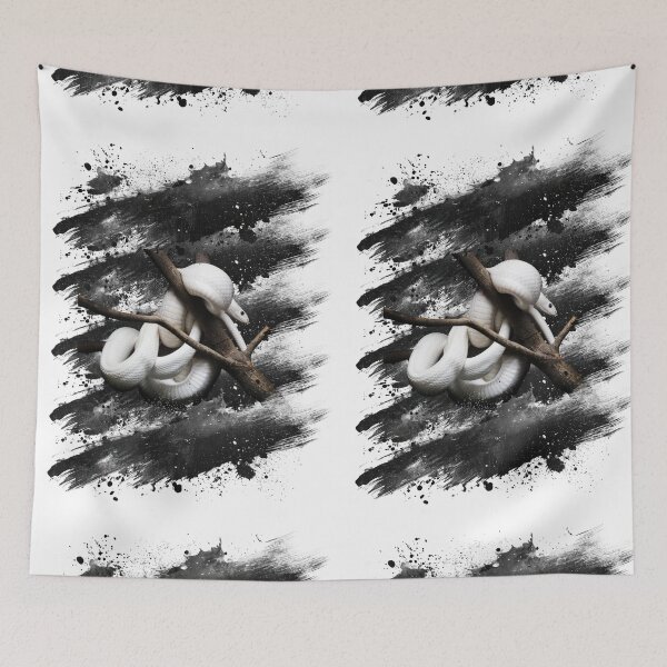 Item preview, White Snake Grunge Design – Elegant Reptile Art for Snake Lovers designed and sold by BULAIR89.