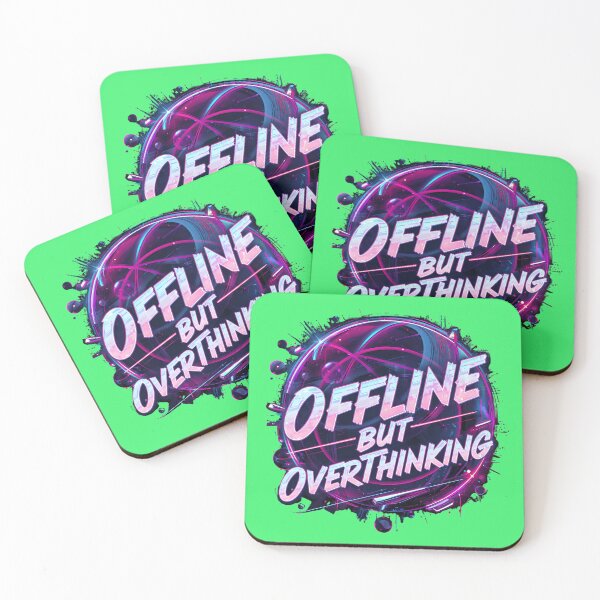 Item preview, Offline But Overthinking Cyberpunk Neon Aesthetic designed and sold by Creative StudioK.