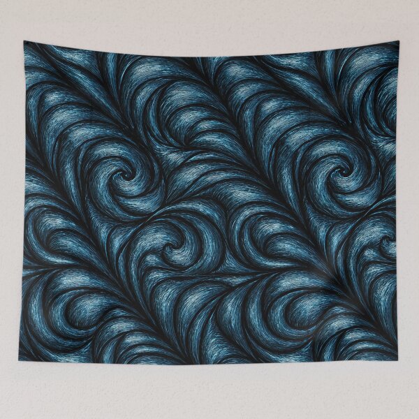 Item preview, Midnight Cerulean Swirl Embossed Art designed and sold by Piotrek0001.