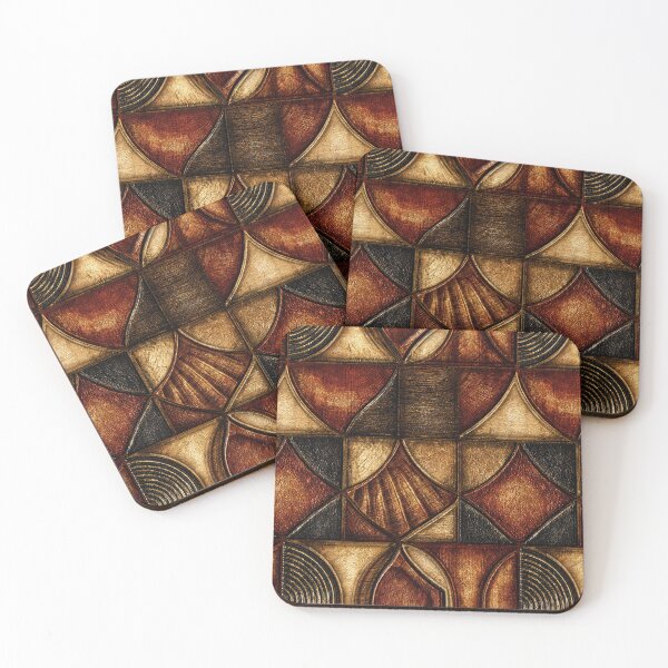 Item preview, Rustic Copper Geometric Tiles Relief designed and sold by Piotrek0001.
