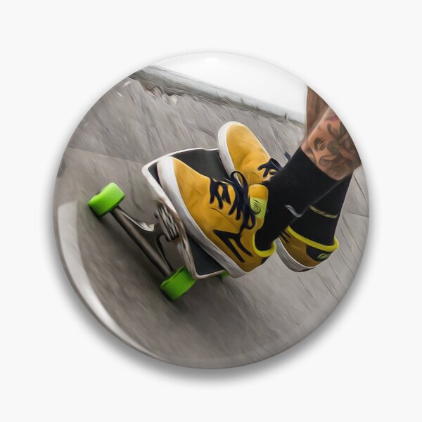 Item preview, Skater wearing his yellow sneakers at the skatepark designed and sold by elcarnero.