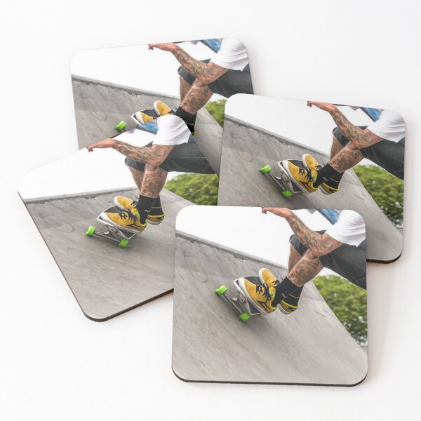 Item preview, Skater wearing his yellow sneakers at the skatepark designed and sold by elcarnero.