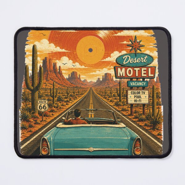 Item preview, Endless Grooves | Retro Desert Road Trip Vinyl Sunset Illustration designed and sold by Golden Era Studio.