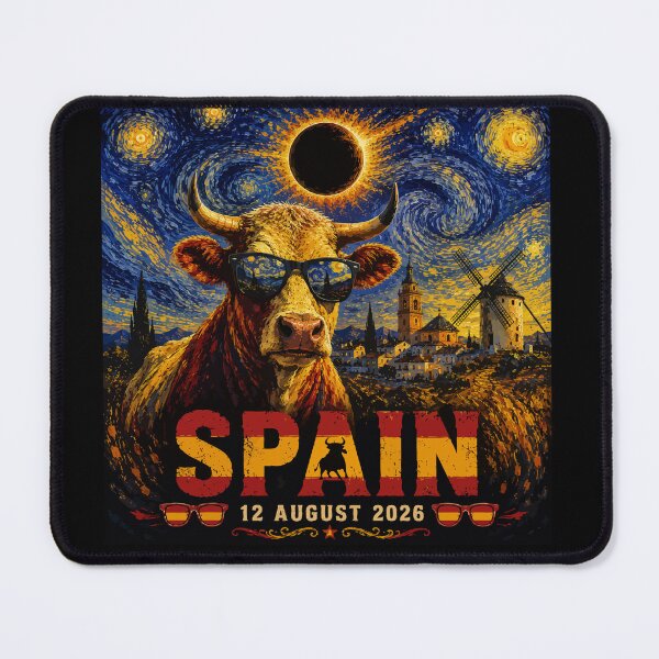 Item preview, Spain Total Solar Eclipse 12 August 2026 - Starry Night Spanish Bull Art designed and sold by DreamPup.