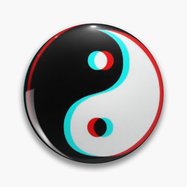 Item preview, 3D Glitch Yin Yang Anaglyph Symbol Art designed and sold by Jimakmo.