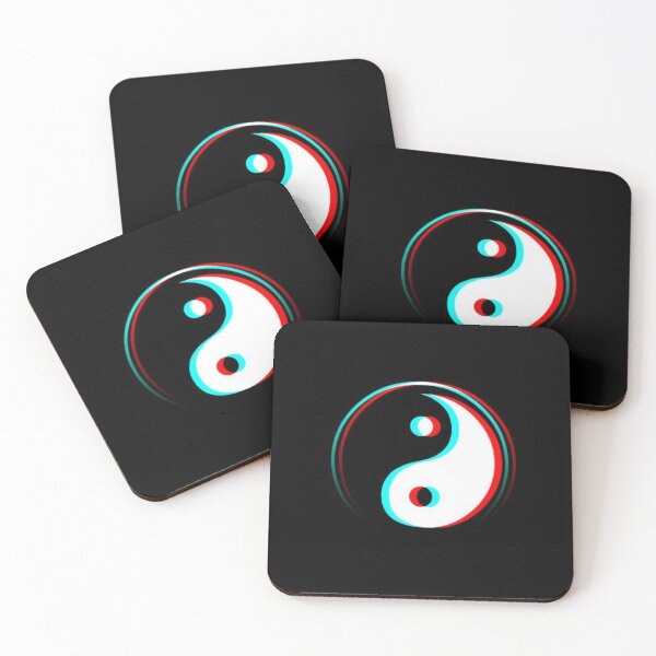 Item preview, 3D Glitch Yin Yang Anaglyph Symbol Art designed and sold by Jimakmo.
