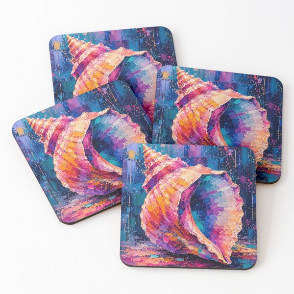 Item preview, Colorful Seashell Abstract Oil Painting Art  designed and sold by Rahma-yehia23.