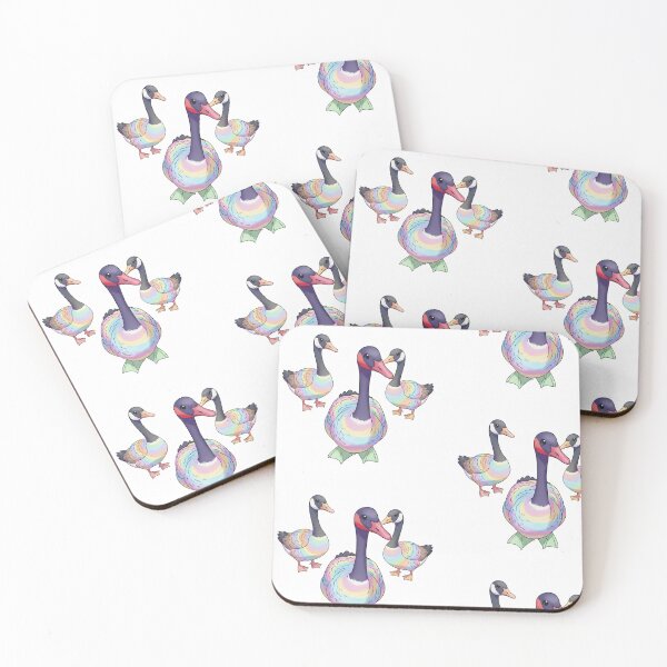 Item preview, Pastel Rainbow Canada Geese Art Print designed and sold by KaleChub.
