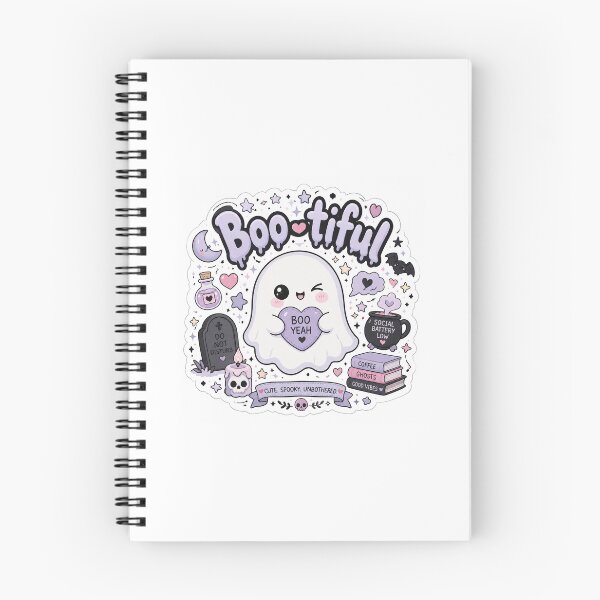 Item preview, Boo-tiful – Cute Kawaii Ghost Die-Cut Sticker designed and sold by BrainBuckets.