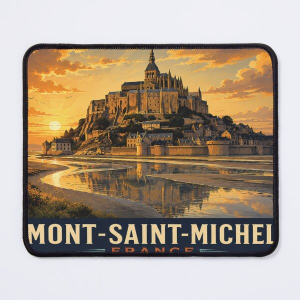 Item preview, Mont-Saint-Michel Historic Landscape Poster | Medieval France Landmark | France Wall Art designed and sold by GnuArt.