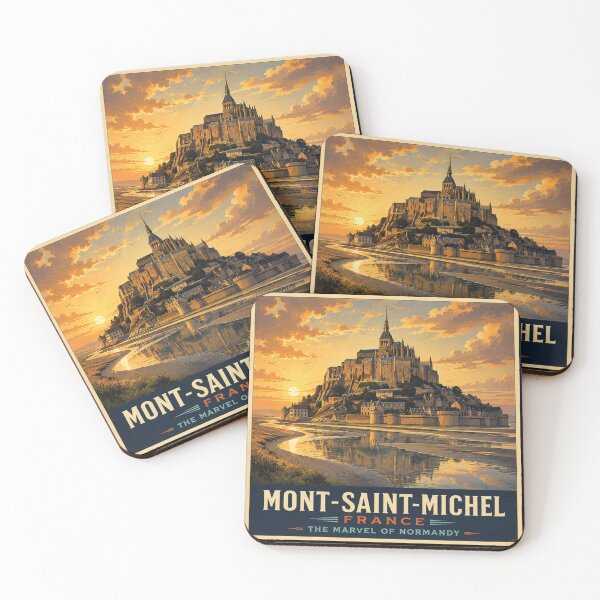 Item preview, Mont-Saint-Michel Historic Landscape Poster | Medieval France Landmark | France Wall Art designed and sold by GnuArt.