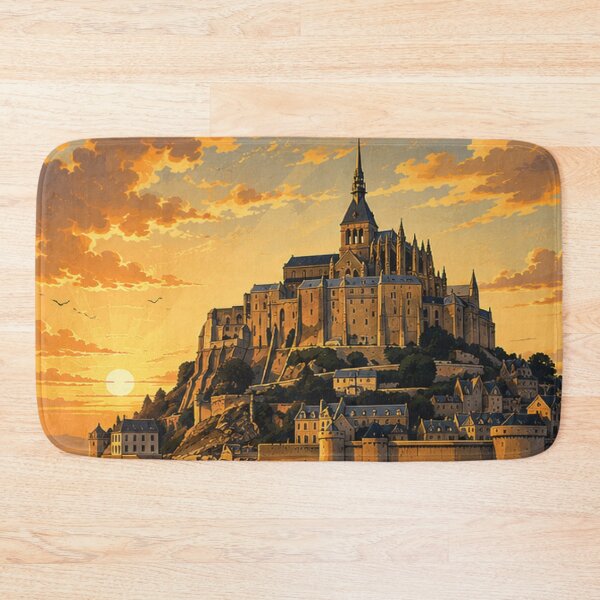 Item preview, Mont-Saint-Michel Historic Landscape Poster | Medieval France Landmark | France Wall Art designed and sold by GnuArt.