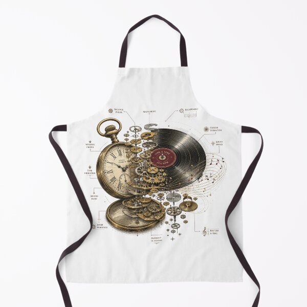 Item preview, Time & Tone | Steampunk Pocket Watch Vinyl Technical Illustration designed and sold by Golden Era Studio.