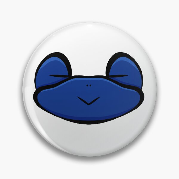 Item preview, Cute Sleepy Frog Face Blue – Minimalist Kawaii Sticker Art designed and sold by davidmalec.