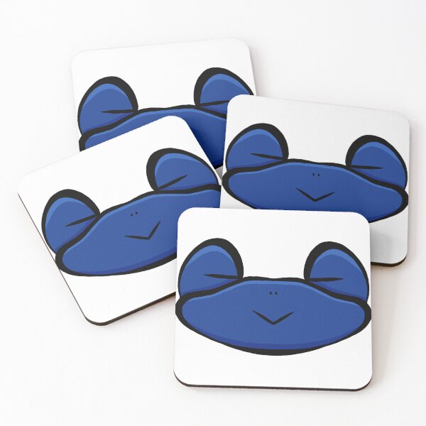 Item preview, Cute Sleepy Frog Face Blue – Minimalist Kawaii Sticker Art designed and sold by davidmalec.