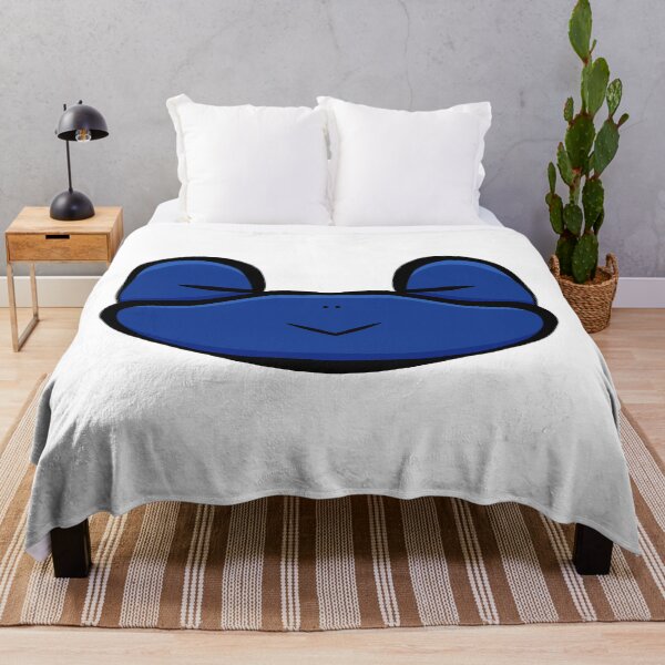 Item preview, Cute Sleepy Frog Face Blue – Minimalist Kawaii Sticker Art designed and sold by davidmalec.