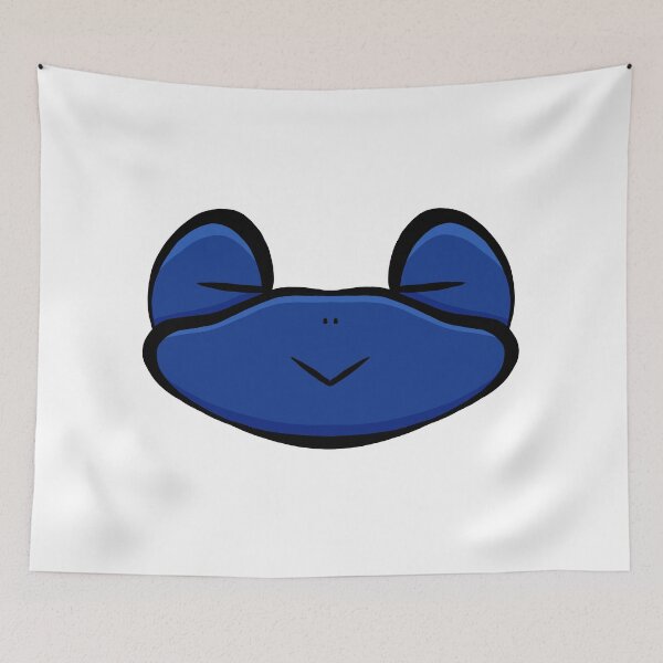 Item preview, Cute Sleepy Frog Face Blue – Minimalist Kawaii Sticker Art designed and sold by davidmalec.
