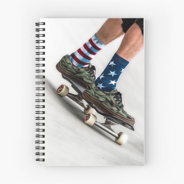 Item preview, Skater with her American socks at the skatepark designed and sold by elcarnero.