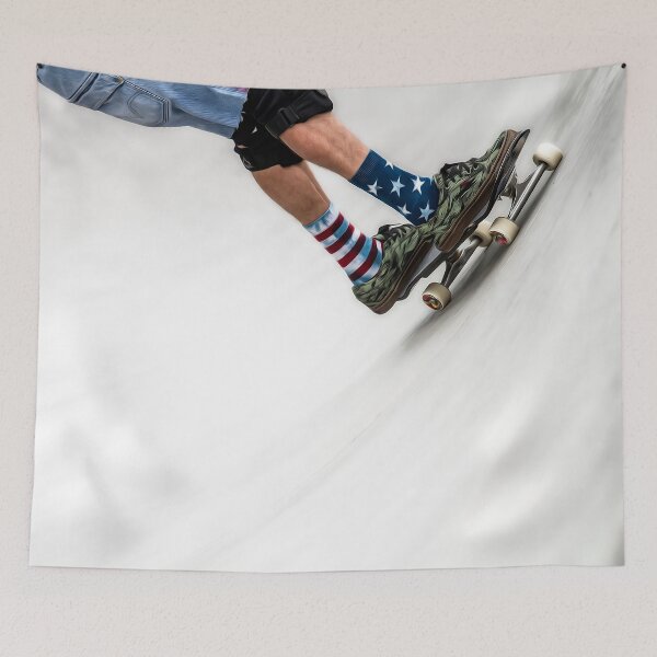 Item preview, Skater with her American socks at the skatepark designed and sold by elcarnero.