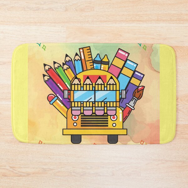 Item preview, Creative School Bus Made of School Supplies Illustration.  designed and sold by DodoCraft3.