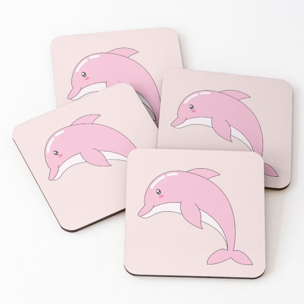 Item preview, Cute Pink Dolphin Kawaii Cute Cartoon Sea Animal designed and sold by SolutionsArt.