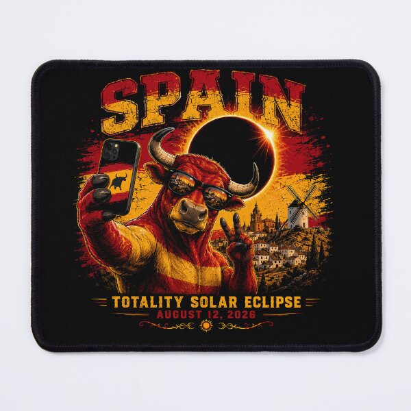 Item preview, Spain Totality Solar Eclipse August 12 2026 - Spanish Bull Selfie Art designed and sold by DreamPup.