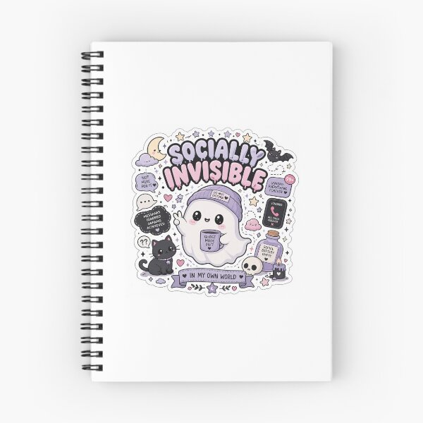Artikelvorschau, Sozial unsichtbar – Kawaii Pastellgeist-Aufkleber entworfen und verkauft von BrainBuckets.