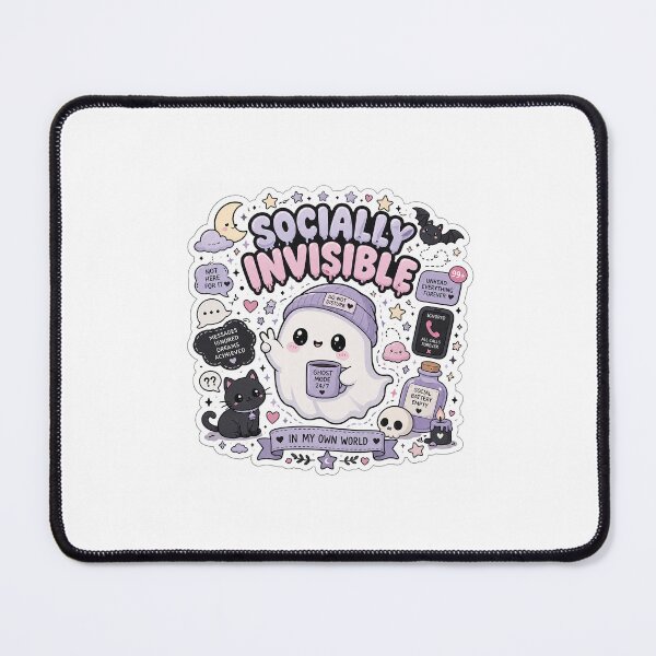 Item preview, Socially Invisible – Kawaii Pastel Ghost Die-Cut Sticker designed and sold by BrainBuckets.