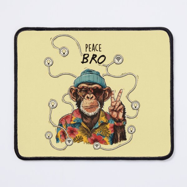 Item preview, Peace Bro Cool Chimpanzee Hawaiian Shirt Graphic designed and sold by Shakhbata-1.