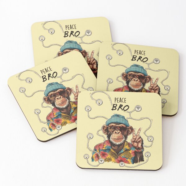 Item preview, Peace Bro Cool Chimpanzee Hawaiian Shirt Graphic designed and sold by Shakhbata-1.