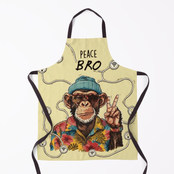 Item preview, Peace Bro Cool Chimpanzee Hawaiian Shirt Graphic designed and sold by Shakhbata-1.