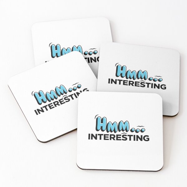 Item preview, HMM INTERESTING Funny Typography Quote Sticker designed and sold by Khokha80.