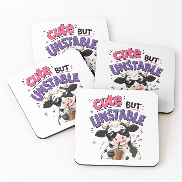 Item preview, Cute but unstable cow with iced coffee designed and sold by HandicraftArt.