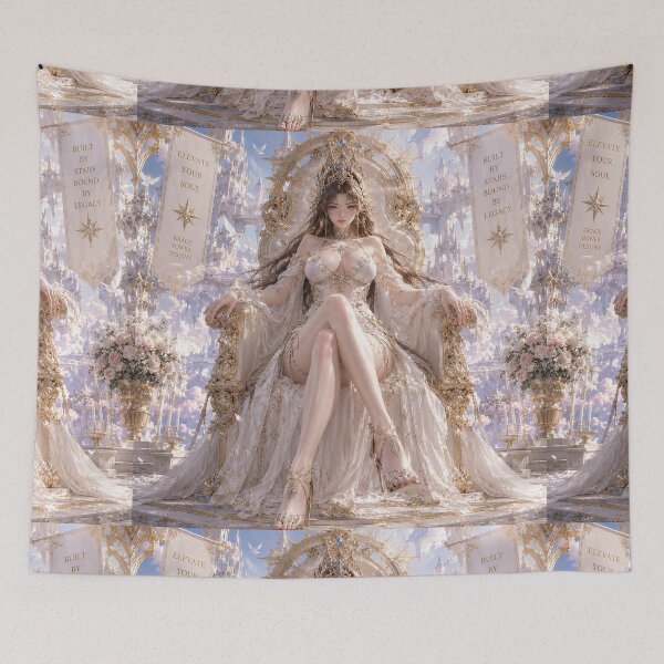 Item preview, Celestial Empress on the Golden Throne – Heavenly Fantasy Queen Art designed and sold by cannsuh.