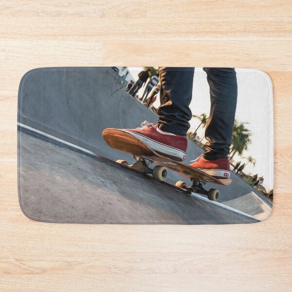 Item preview, Skater wearing his red sneakers at the skatepark designed and sold by elcarnero.