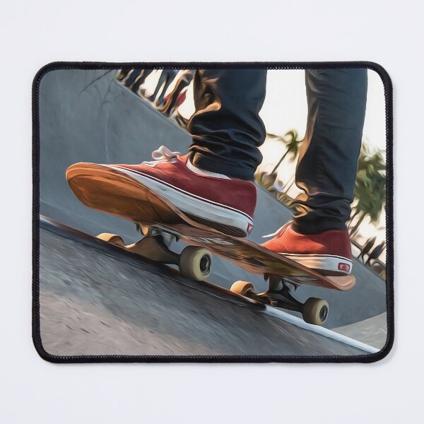 Item preview, Skater wearing his red sneakers at the skatepark designed and sold by elcarnero.