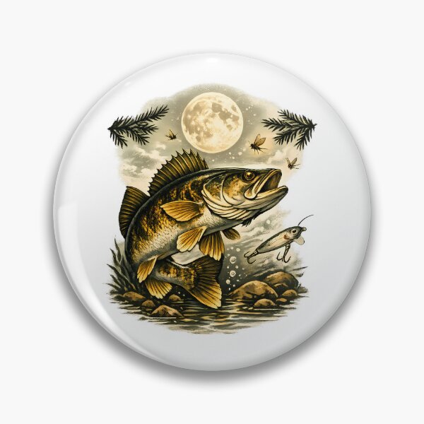 Item preview, Zander under the moonlight of a northern lake designed and sold by Daily Quirk.