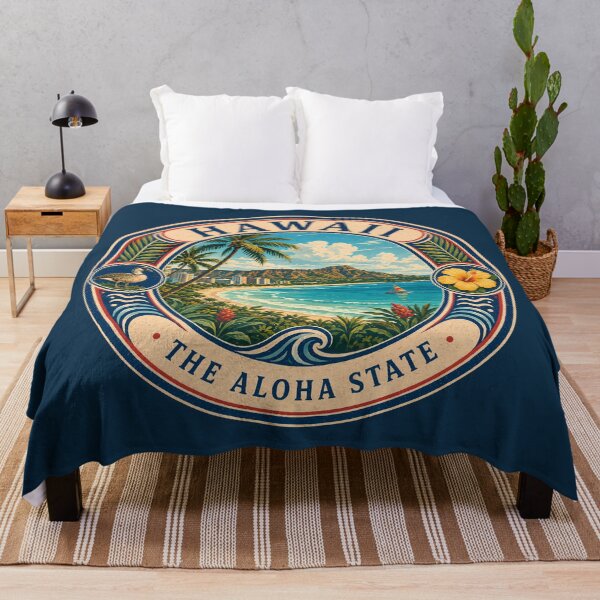 Item preview, Hawaii Landscape Illustration Travel Art Badge designed and sold by KrisSidDesigns.
