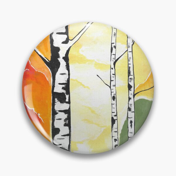 Item preview, Colorful Birch Tree Landscape Painting designed and sold by Sartoris Art.