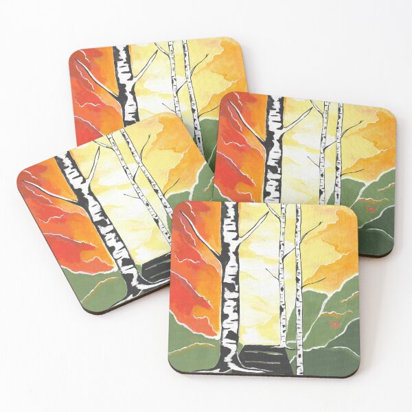 Item preview, Colorful Birch Tree Landscape Painting designed and sold by Sartoris Art.