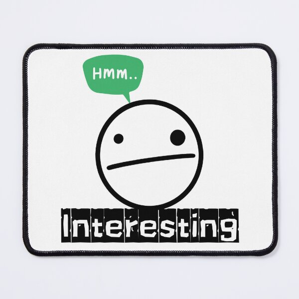 Item preview, HMM INTERESTING Funny Typography Quote Sticker designed and sold by Khokha80.