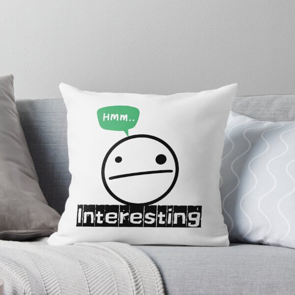 Item preview, HMM INTERESTING Funny Typography Quote Sticker designed and sold by Khokha80.
