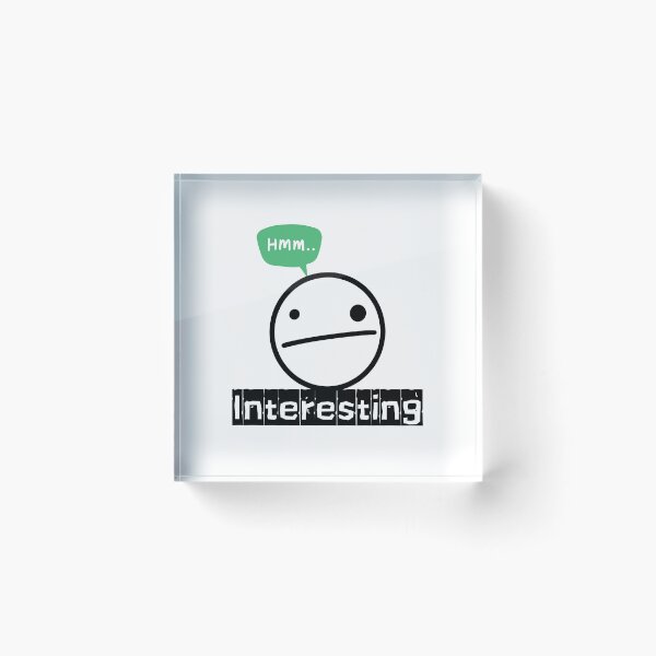 Item preview, HMM INTERESTING Funny Typography Quote Sticker designed and sold by Khokha80.