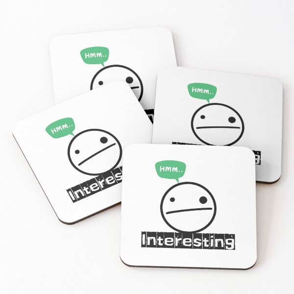 Item preview, HMM INTERESTING Funny Typography Quote Sticker designed and sold by Khokha80.