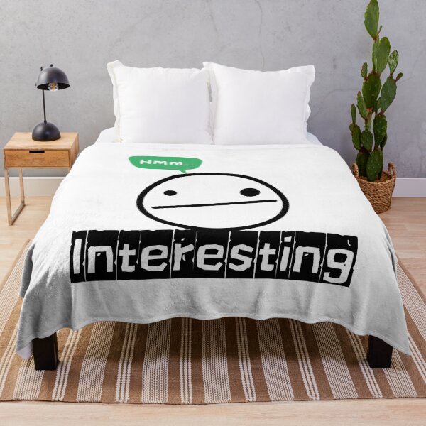 Item preview, HMM INTERESTING Funny Typography Quote Sticker designed and sold by Khokha80.